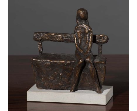Melanie Le Brocquy HRHA b. 1919CHILD ON BENCH 1995Bronze, 10cm (h) x 15cm (w), an edition of 6, Artist's Cast.