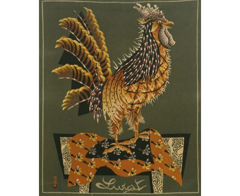 Jean Lurcat, 1892-1966COQ PAILLEAubusson Tapestry by Tabard Frere et Soeurs, 60"x 52" (152cm x 132xm), signed; inscribed labe