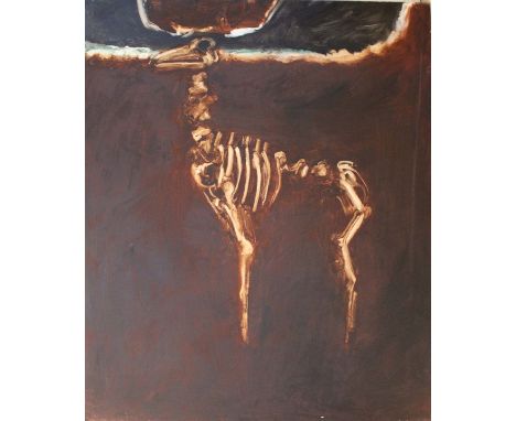 Barrie Cooke HRHA 1931-2014ELK MEETS SWEENEY (1986-1991)Oil on canvas, diptych , each 60x 50cm, (153 x 127cm).Provenance: Edm