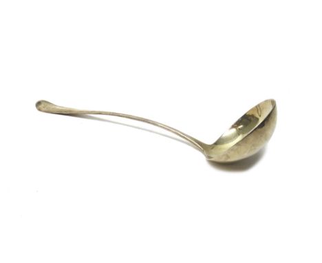 A Scottish silver George III soup ladle, engraved with the initial N, Edinburgh 1773, weight 179 gms.