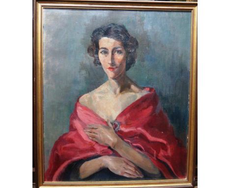 Bim Waller (20th century), Portrait of Mary Thorne, oil on canvas, 60cm x 50cm. 