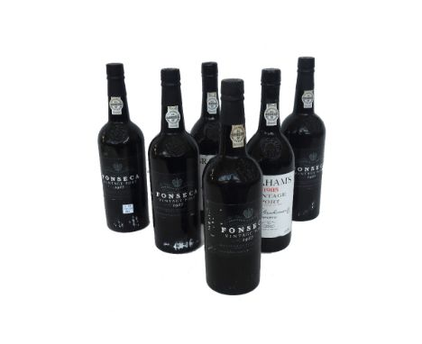 Six bottles of port, comprising; four Fonseca 1985 vintage, and two Grahams 1985 vintage, (6).