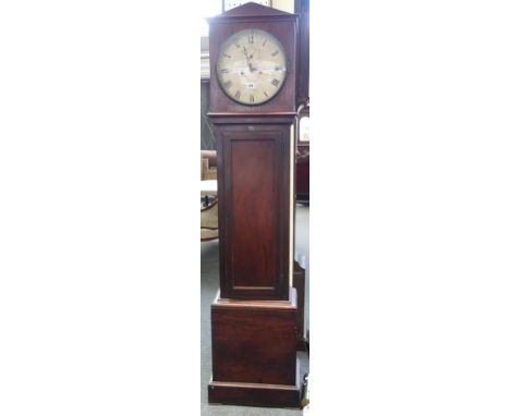 An early Victorian mahogany longcase clock by Barwise, London, the case with an arched pediment above the trunk with inset do