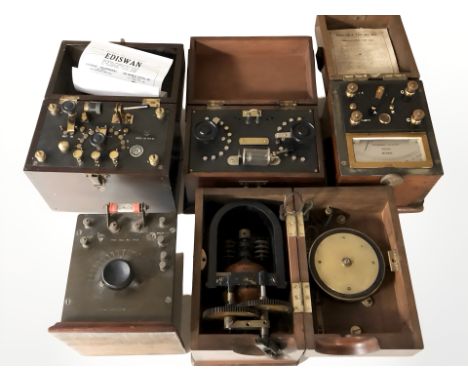 A group of portable testing kits, Evershed's ohmmeter, etc. (1 box)