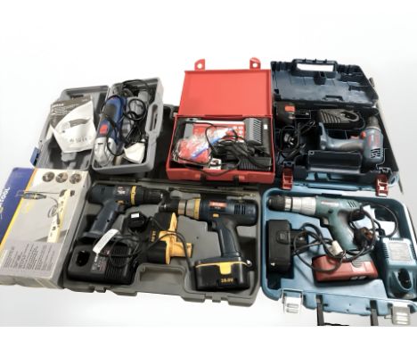 Assorted boxed power tools including Bosch, Ryobi, etc. (1 box)