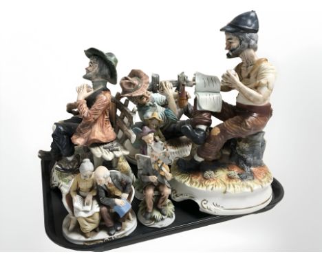 A group of Capodimonte bisque figures  