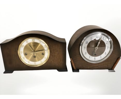 An Enfield Art Deco mantel clock and a Bentima clock 