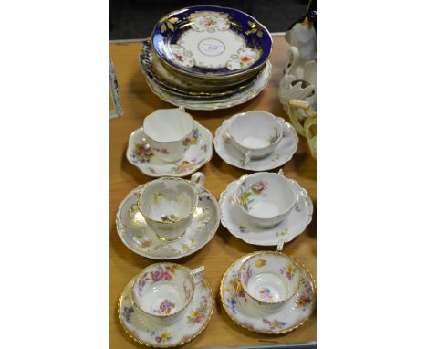 English ceramics - a Coalport cabinet teacup & saucer, hand painted with cabbage roses; others; a pair of Minton Chinese Tree