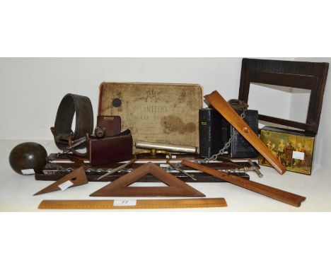 A Volunteers scrap  book  by the author of ' A Cambridge scrap book 1860'; various drawing implements; a 19th century brass a