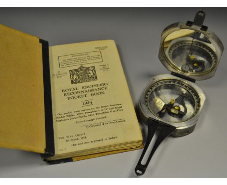 An American aluminium Brunton's patent compass, by Dietzgen, Chicago and New York, no.13510; a Royal Engineers Reconnaisance 