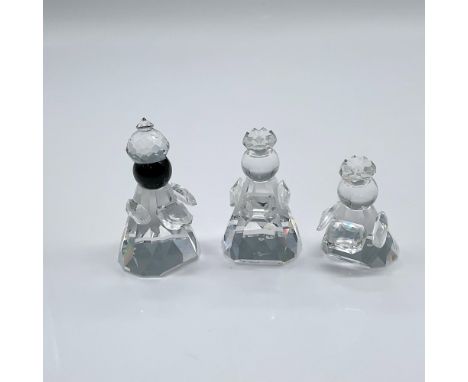 Includes the Three Wise Men, also known as the Three Kings. Made with clear and black crystal. Swarovski swan marked. This it