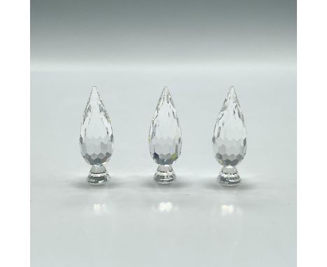 Part of the Silver Crystal City group. Three faceted coned trees. Swarovski backstamp. 7474 020 003. This item has its origin