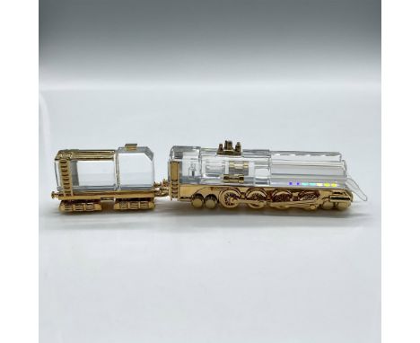 Faceted crystal 2 piece figure with gilt rhodium appointments. Swarovski backstamp. 220505. This item has its original box: 4