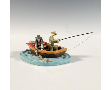 This stunning miniature figurine is a Seasons Bay A Grand Day of Fishing collectible by Department 56. Along with its delight