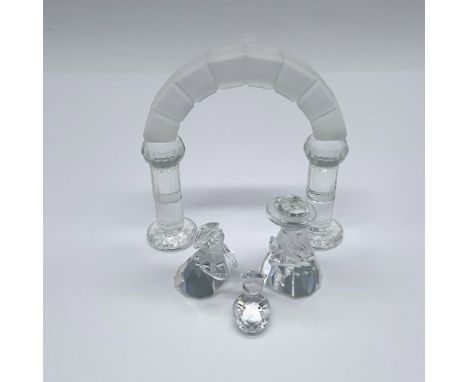 The clear and frosted crystal collection includes the Arch, and the set of three Holy Family. Swarovski swan mark. This item 