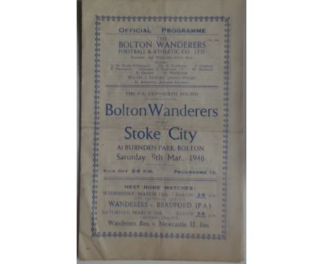 Rare programme for this FA Cup 6th round match.
This is the match that a estimated 85,000 attended. Early on during the game 