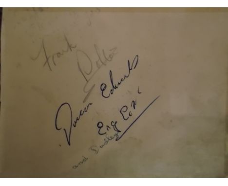 Early and rare autograph. This was removed from a old autograph book. On one side is the signature of Duncan Edwards and on t