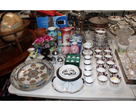 A quantity of Royal Albion floral decorated tea ware, a Henry Watson pottery Champagne cooler, a Ringtons blue and white jar,