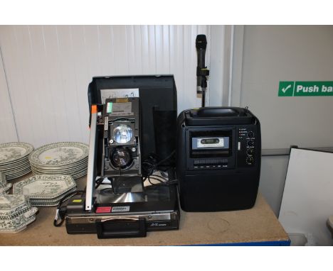 A karaoke machine & projector
