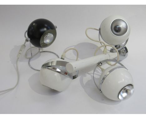 An Eyeball table lamp and three Eyeball light fitting, 60's (Collectors Electrical Item, See Information Pages) 