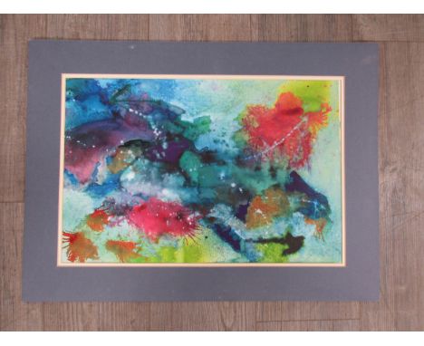 ROSALIE DE MERIC (1916-1999) "Abstract forms". 1993. Mixed media.  Signed and dated "93".  De Meric studied under Mart Gertle