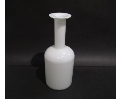 A Holmegaard "Gul" vase in opal glass designed in 1960's by Otto Brauer, 37cm high 