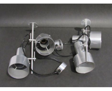 Two pairs of aluminium light fittings made by Architectural Lighting Ltd, designed by Peter Nelson (Collectors Electrical Ite