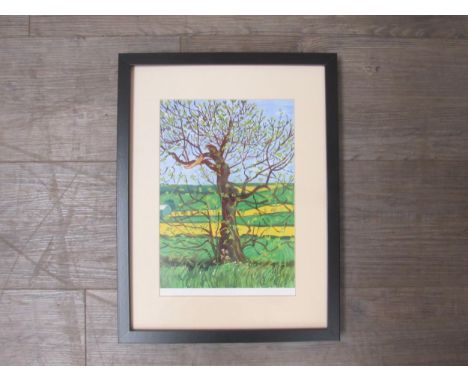 After David Hockney, a framed and glazed art print 'Woldgate Tree May 2006', image size 28cm x 20cm 
