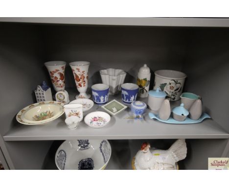 A quantity of decorative china to include Portmeirion; Poole; Royal Worcester; Wedgwood etc