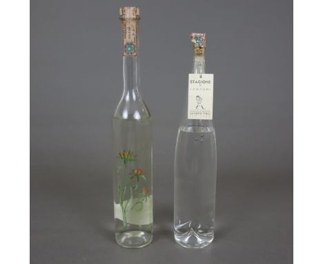 Konvolut 2 Flaschen Grappa - Italien, 1 x Grappa di Barolo, 1 x Stagione di Lamponi, Jacopo Poli, jeweils 0,5 L, Füllstand: s