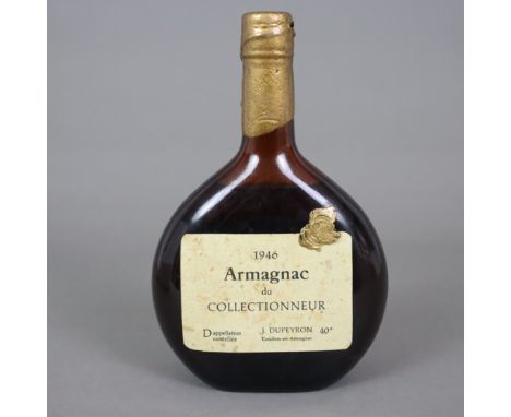 Armagnac du Collectionneur - Dupeyron, 1946, France, 70 cl, 40%, Füllstand: Mid Shoulder, in neutraler Box