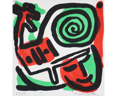 Penck, A.R. (1939 Dresden-2017 Zürich) - Blatt aus der Mappe "Tiské", Farblithografie, unten rechts mit Bleistift handsignier