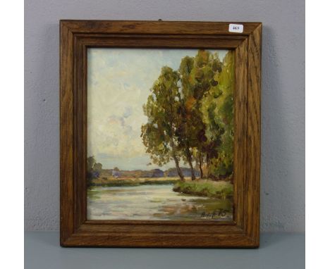 VON ASSAULENKO, ALEXEJ (Kiew 1913 - 1989 Kiel), Gemälde: "Emslandschaft", Öl wohl auf Malkarton / oil on artist's board, u. r