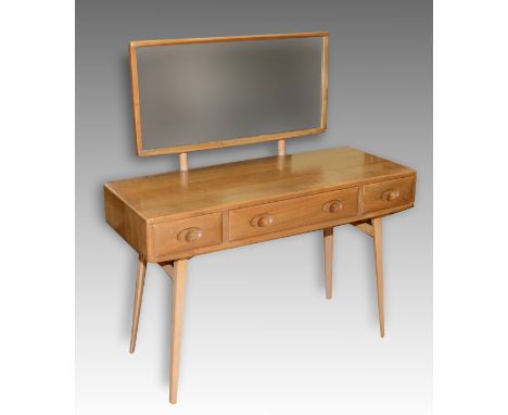 An Ercol elm dressing table, 115 cm wide, and a matching chair (2)  See illustration
