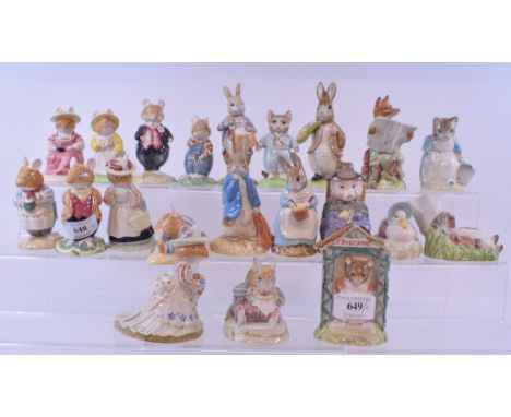 Seven Royal Albert Beatrix Potter figures, including Miss Dormouse, all BP-6a, and four similar Beswick figures, including Mr