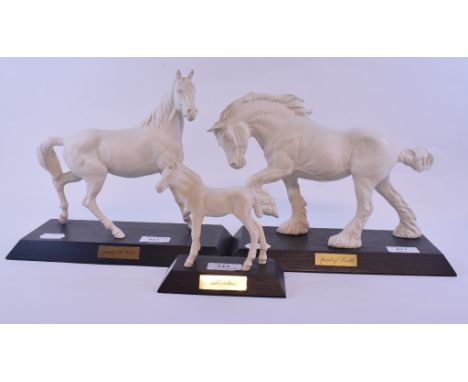 A Beswick horse, Spirit of the Wind, 2688, and two other similar, Spirit of Earth, 2914, and Adventure, 2876, all white and m