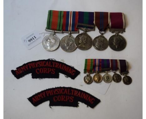 A group of five medals, awarded to Major A W Morgan APTC, comprising a Defence Medal, War Medal, General Service Medal 1918-6