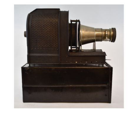 A Brevete magic lantern, with lens, case, assorted accessories and related items, and assorted Victorian and later slides and