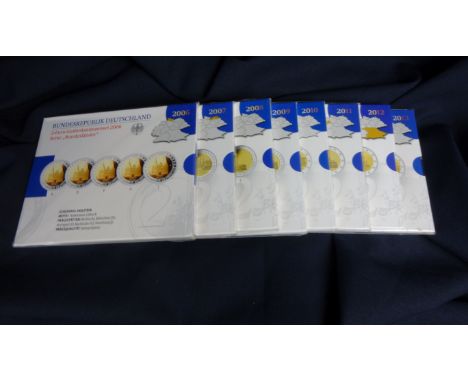 2 EURO - GEDENKMÜNZENSET, Bundesrepublik Deutschland 2006 - 2013, Serie: "Bundesländer", 40 x 2 Euro. Gedenkmünzen mit Motive