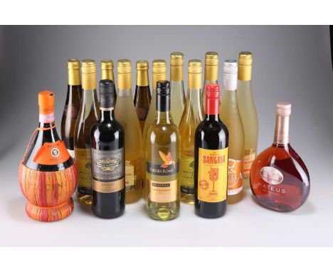 MIXED LOT OF VARIOUS DRINKING WINES comprising 1 BOTTLE EACH ‘TURNER ROAD’ CALIFORNIA CHARDONNAY 2019; MATEUS ROSE; ‘PICCINI’