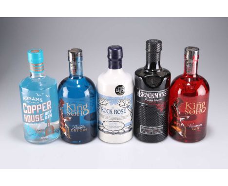 MIXED LOT VARIOUS UK GINS comprising 1 BOTTLE ‘ROCK ROSE ORIGINAL EDITION’ PREMIUM SCOTTISH GIN VINTAGE 2018 BATCH 36 ABV 41.