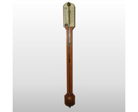 An early 20th century oak stick barometer, by Brady &amp; Martin Limited, 92cm high