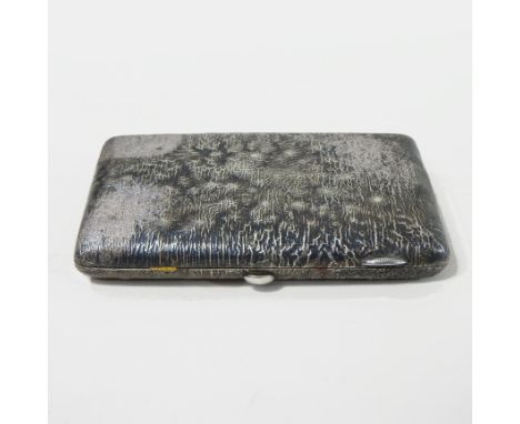 An early 20th century Russian Samorodok pocket cigarette case, of hinged rectangular shape, with a gilt interior, stamped 84,