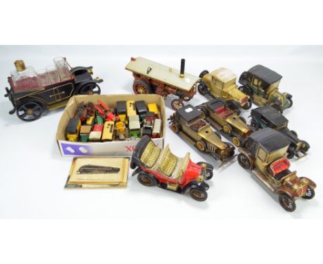 A group of toy vehicles to include Franklin Mint '1929 Rolls Royce Phantom I', and ceramic examples, and a collection of diec
