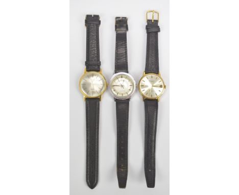 Three gentleman's wristwatches by Timex, Regency and Poljot, all with silvered circular dials, all dial diameters excluding w