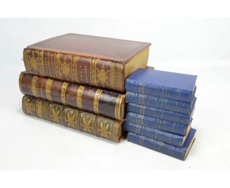 Two Victorian leatherbound books to include Clark's 'New Geographical Dictionary containing a description of all of the Empir