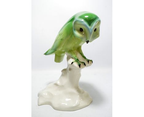 A Losol ware 4012 pattern lamp base in the form of an owl, height 32cm.