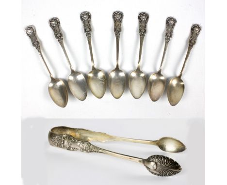 PETER AITKEN I; a set of six Victorian hallmarked silver Queen's pattern single struck teaspoons, each initialled MW and numb