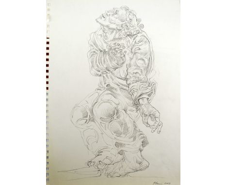 PETER HOWSON OBE (Scottish, born 1958); pencil on paper, untitled, signed and dated 2009, 42 x 30cm, unframed and on sketchbo