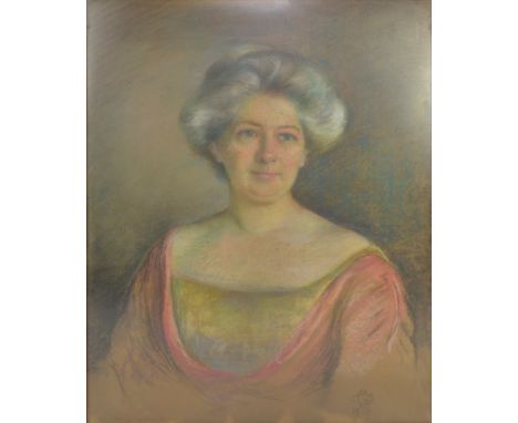 GIVENNY GRIFFITHS (active early 20th century); pastel, a portrait depicting a Miss Arianna Gordon, signed with monogram and d